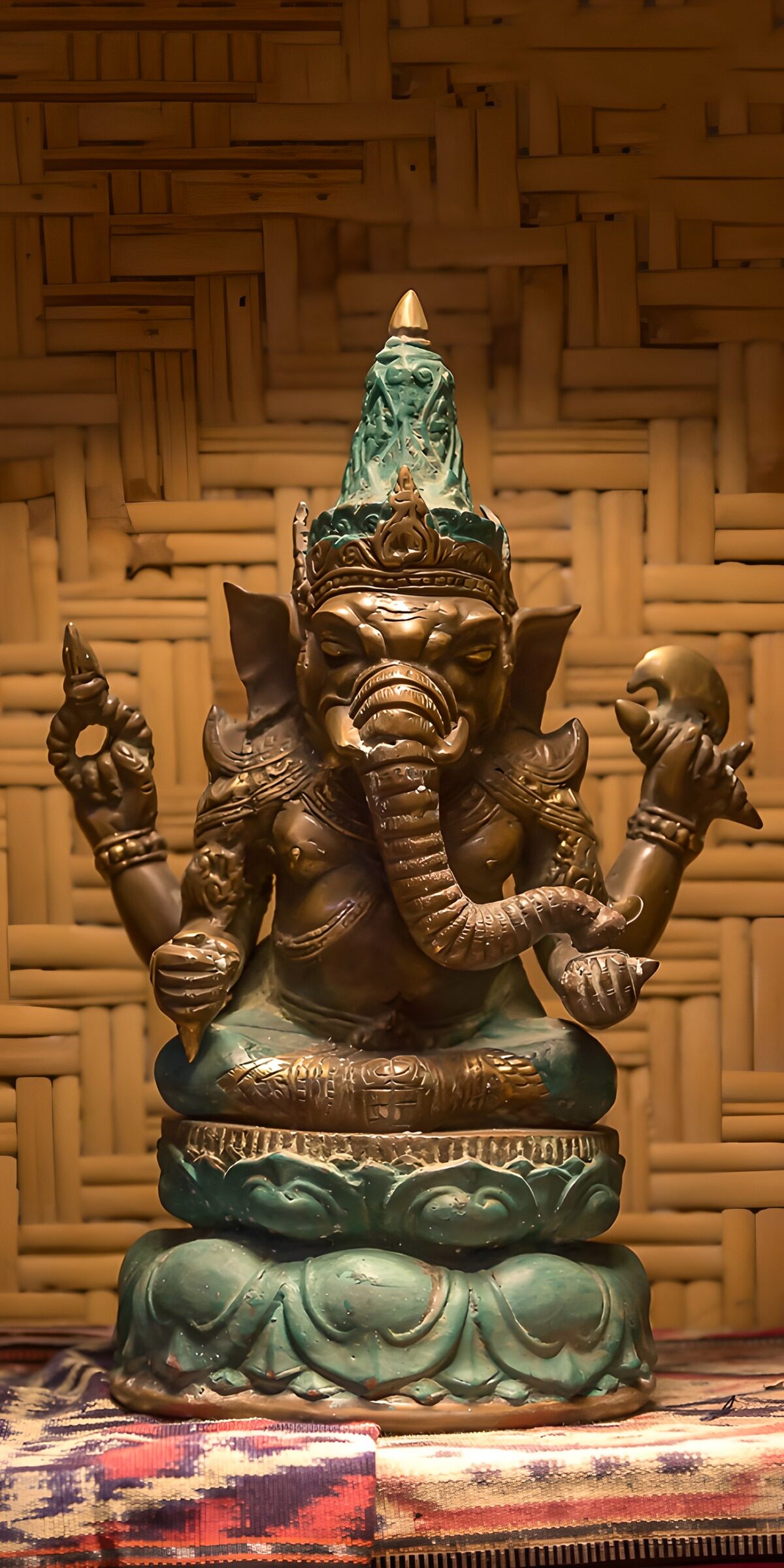 PDGIT1517745: Ganesha in bronzo e turchese