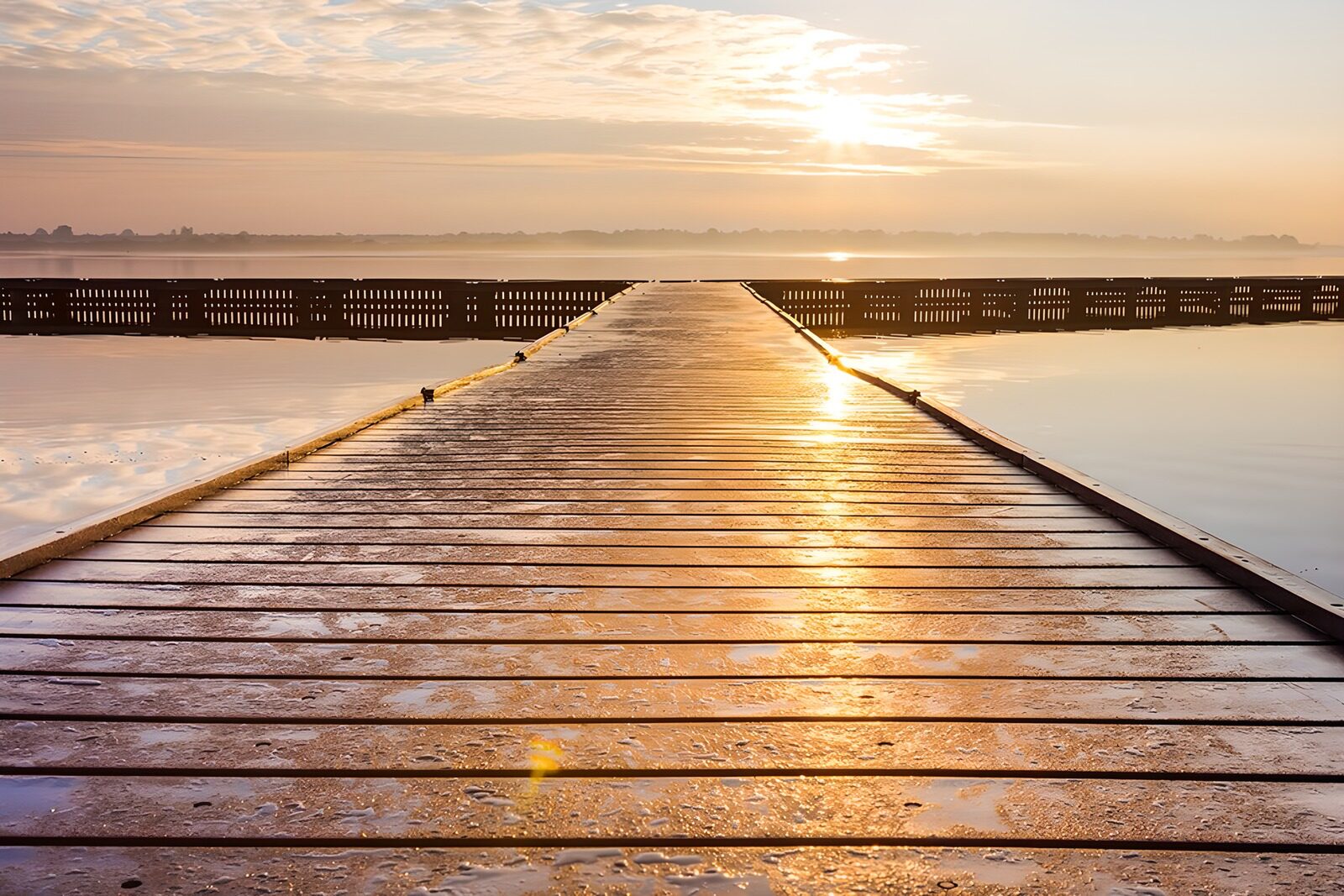PDGIT2643070: Pontile in legno sul lago dorato