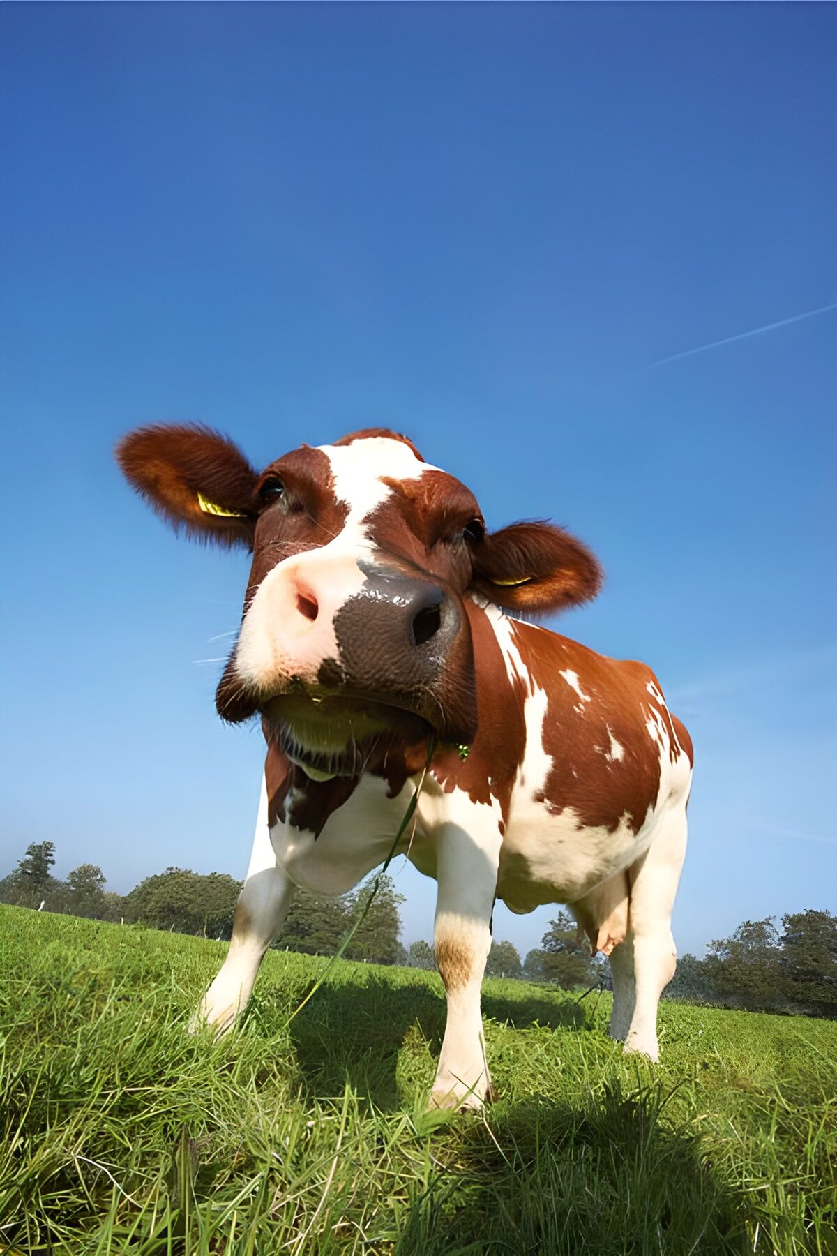 PDGIT9286389: Mucca bianca e rossiccia in primo piano