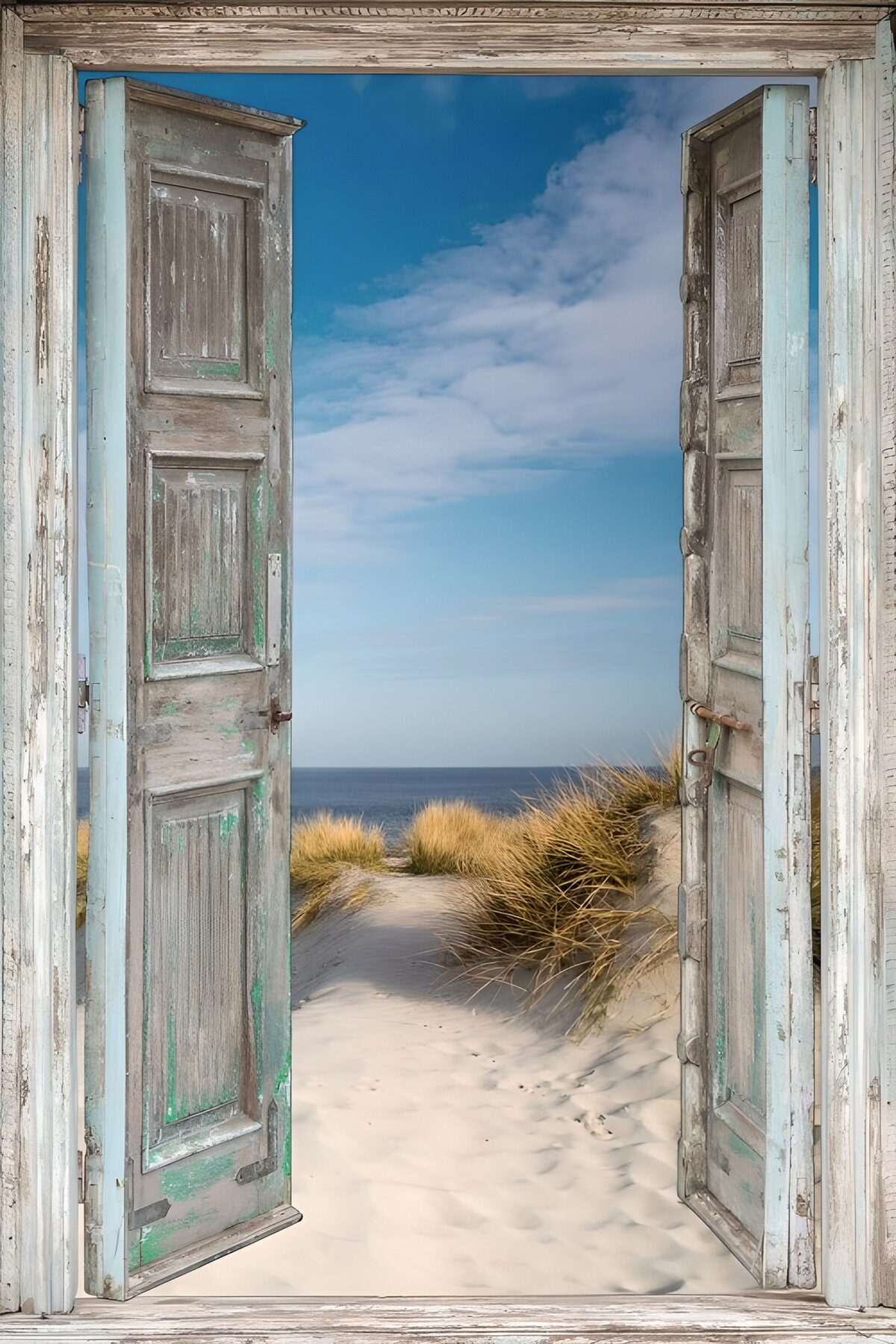 Porta aperta sul mare tra le dune
