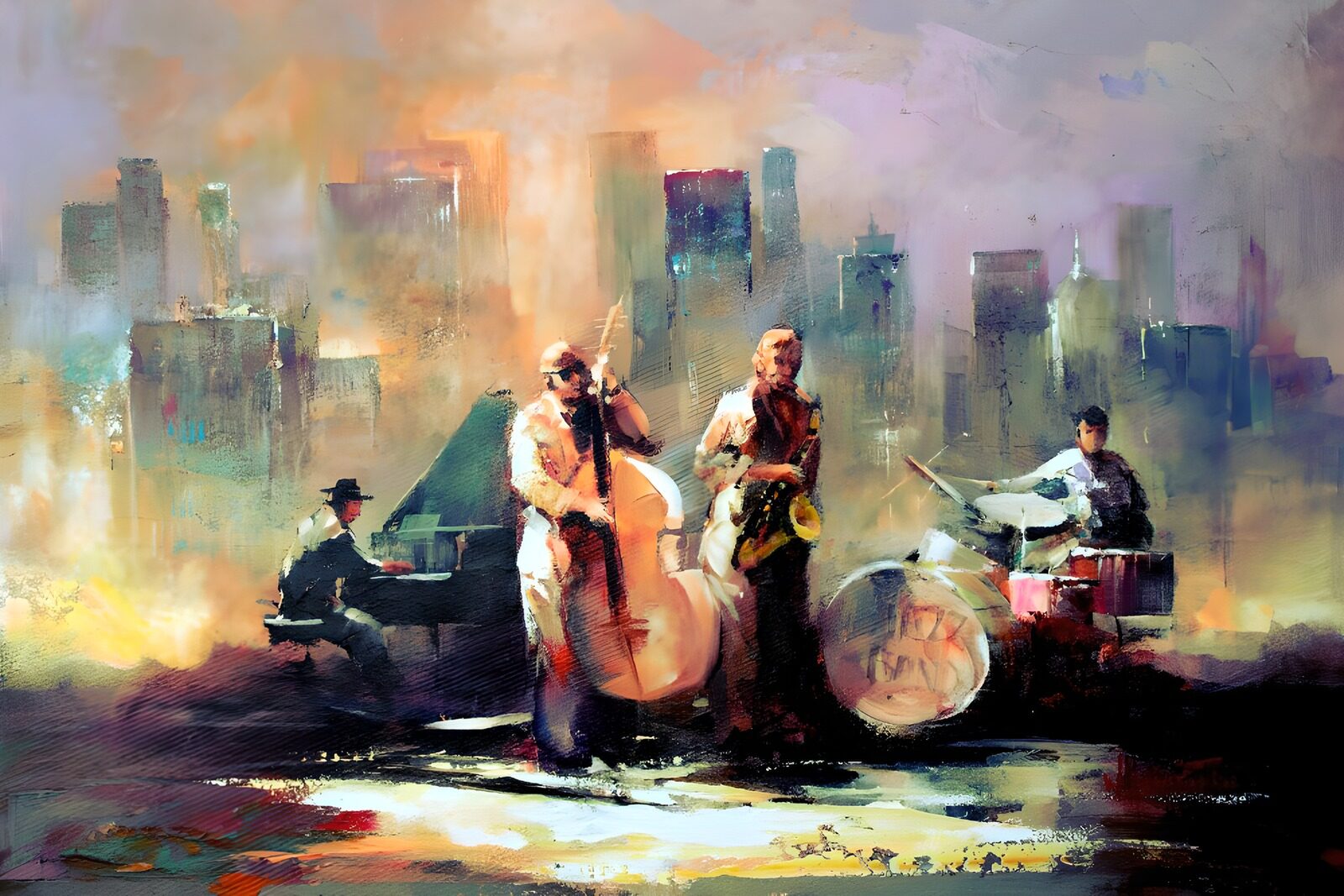 PDGIT9609052: Quartetto jazz tra luci e grattacieli