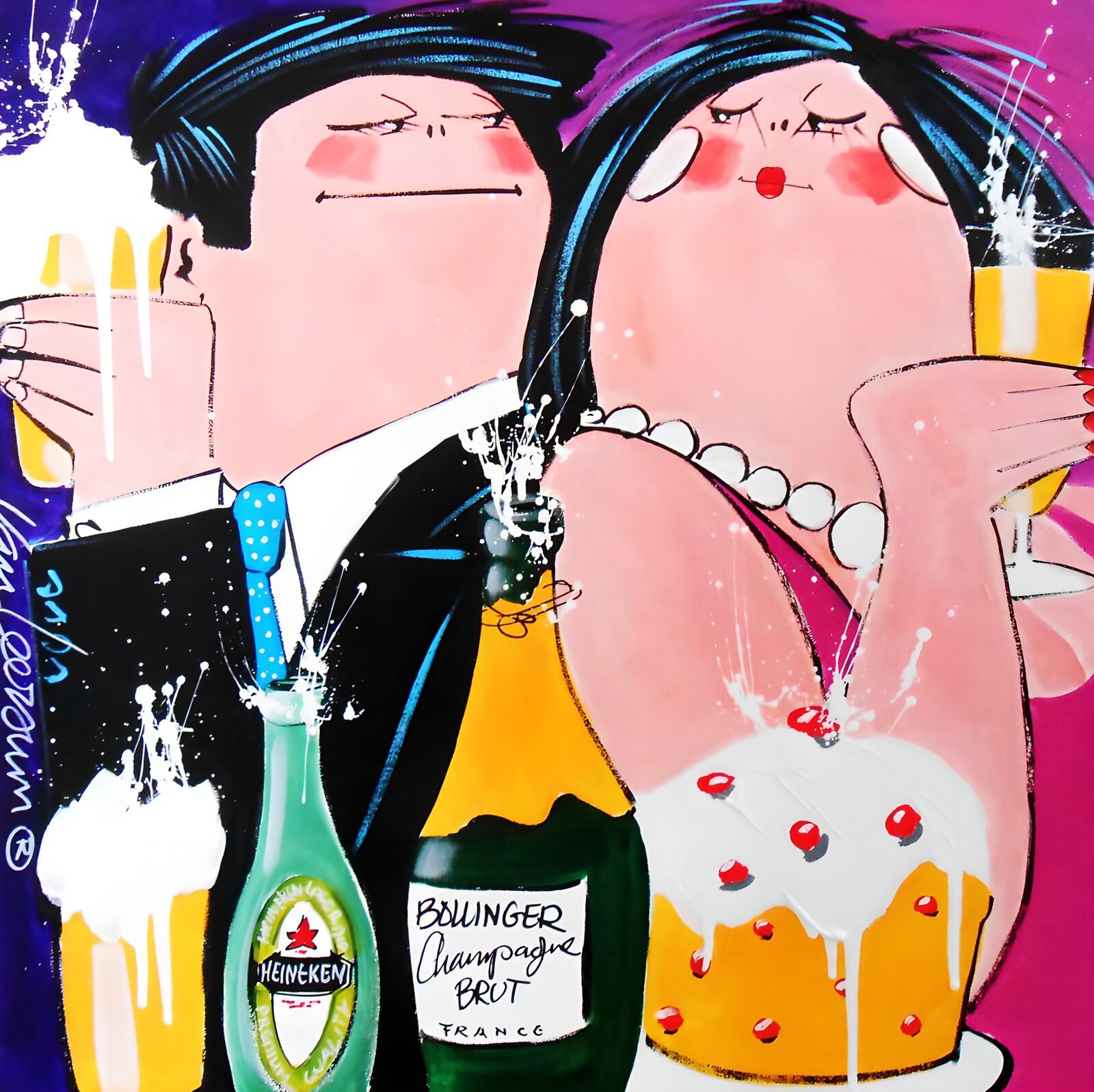 PDGIT2926552: Brindisi a due tra birra e champagne