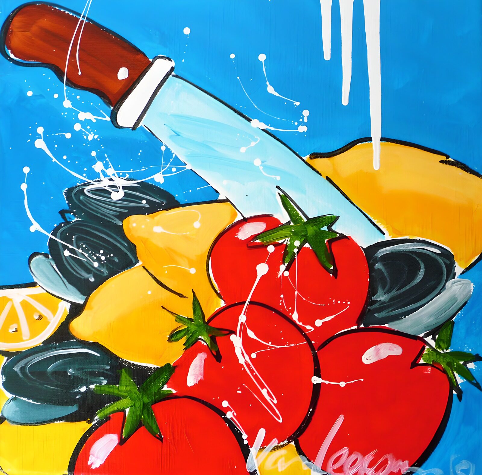 PDGIT3440098: Pomodori e limoni a colori vivaci
