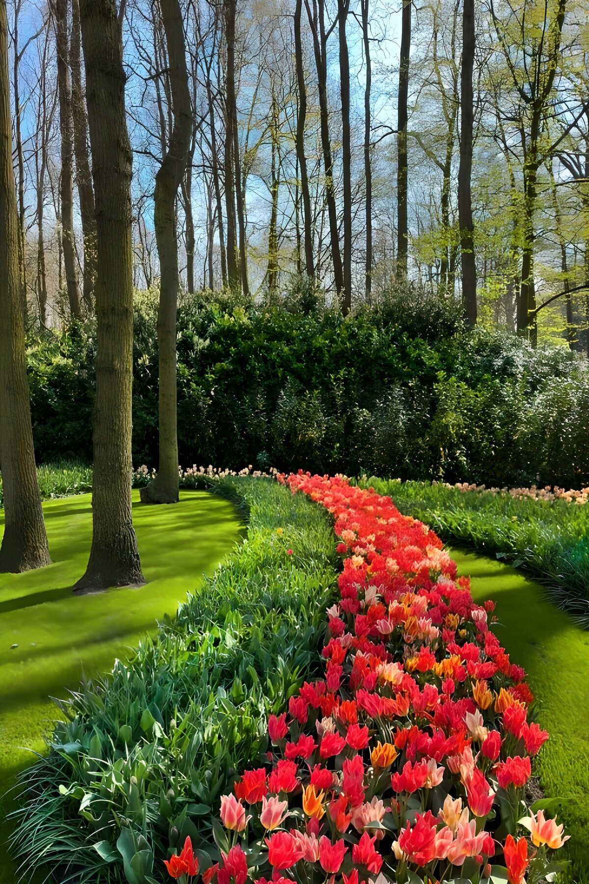 PDGIT2524399: Tulipani in fiore nel verde di primavera