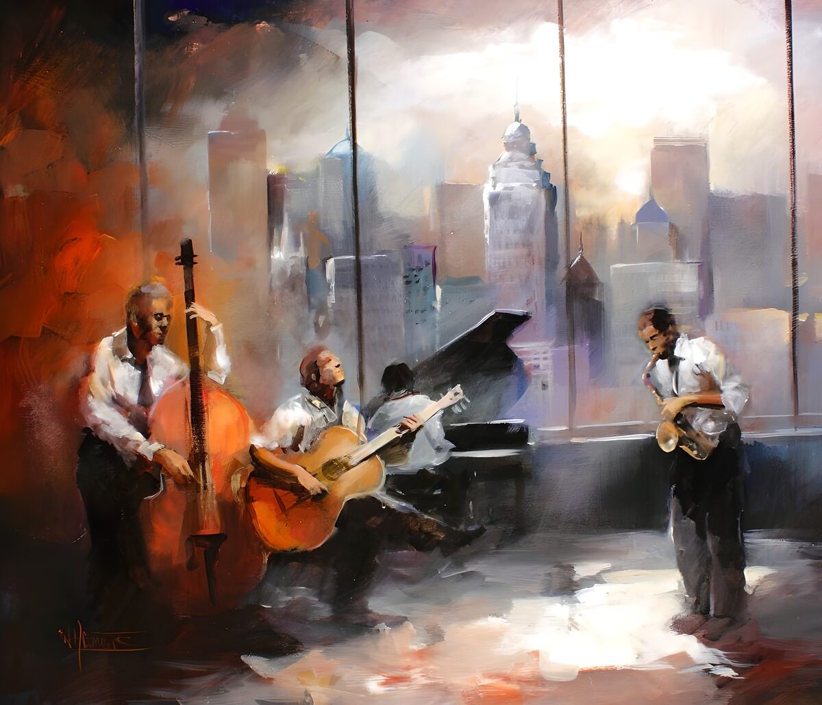 Quartetto jazz tra luci calde