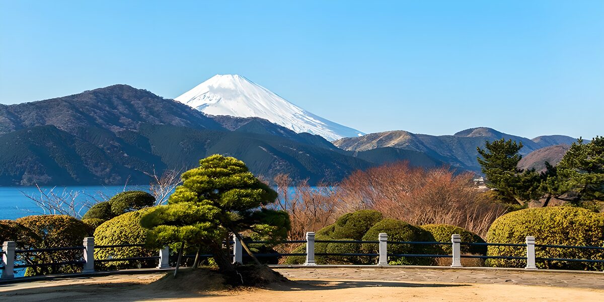 PDGIT8868281: Monte Fuji, lago e giardino giapponese