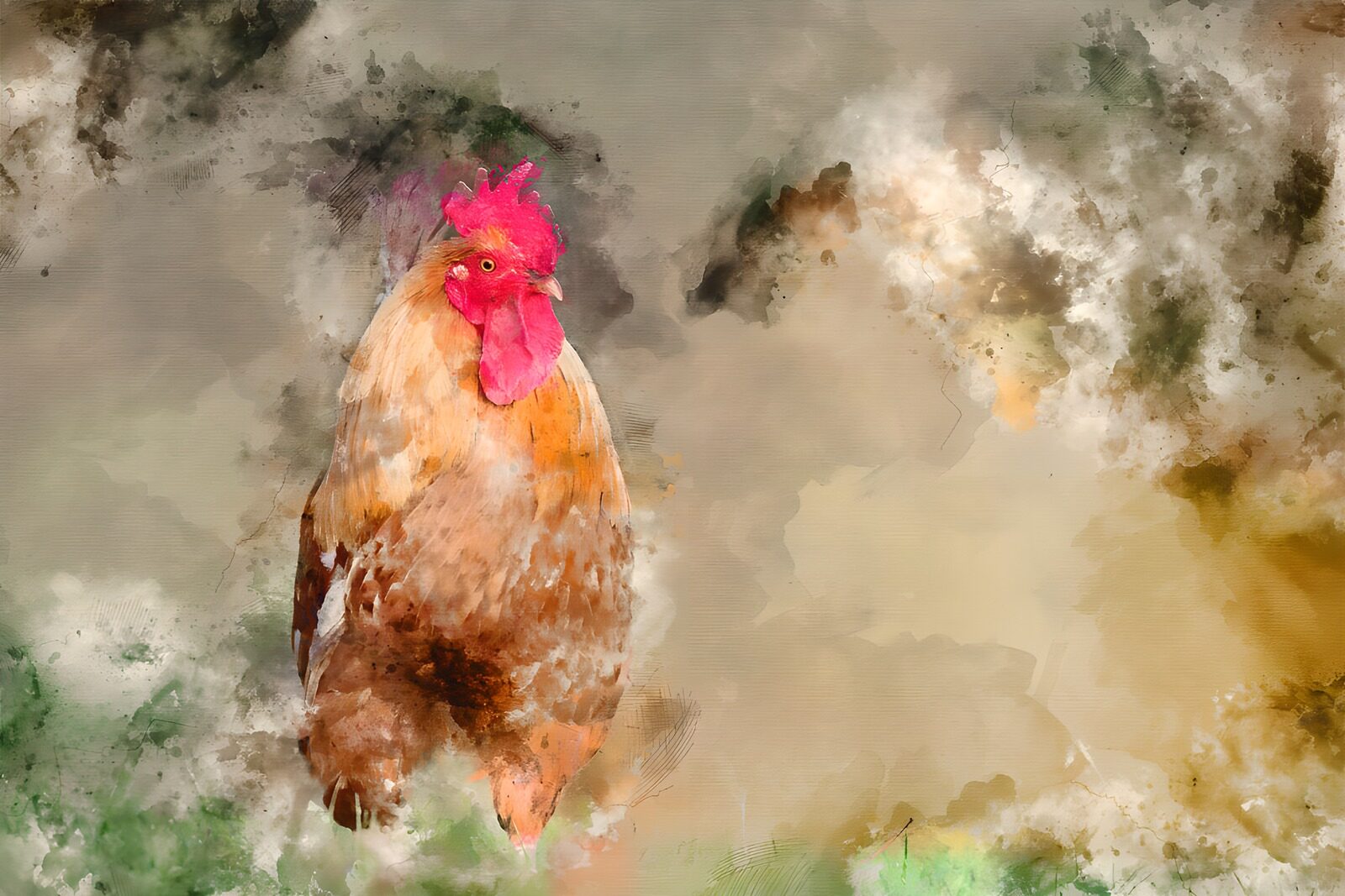 PDGIT2974081: Gallo in un soffio d’oro