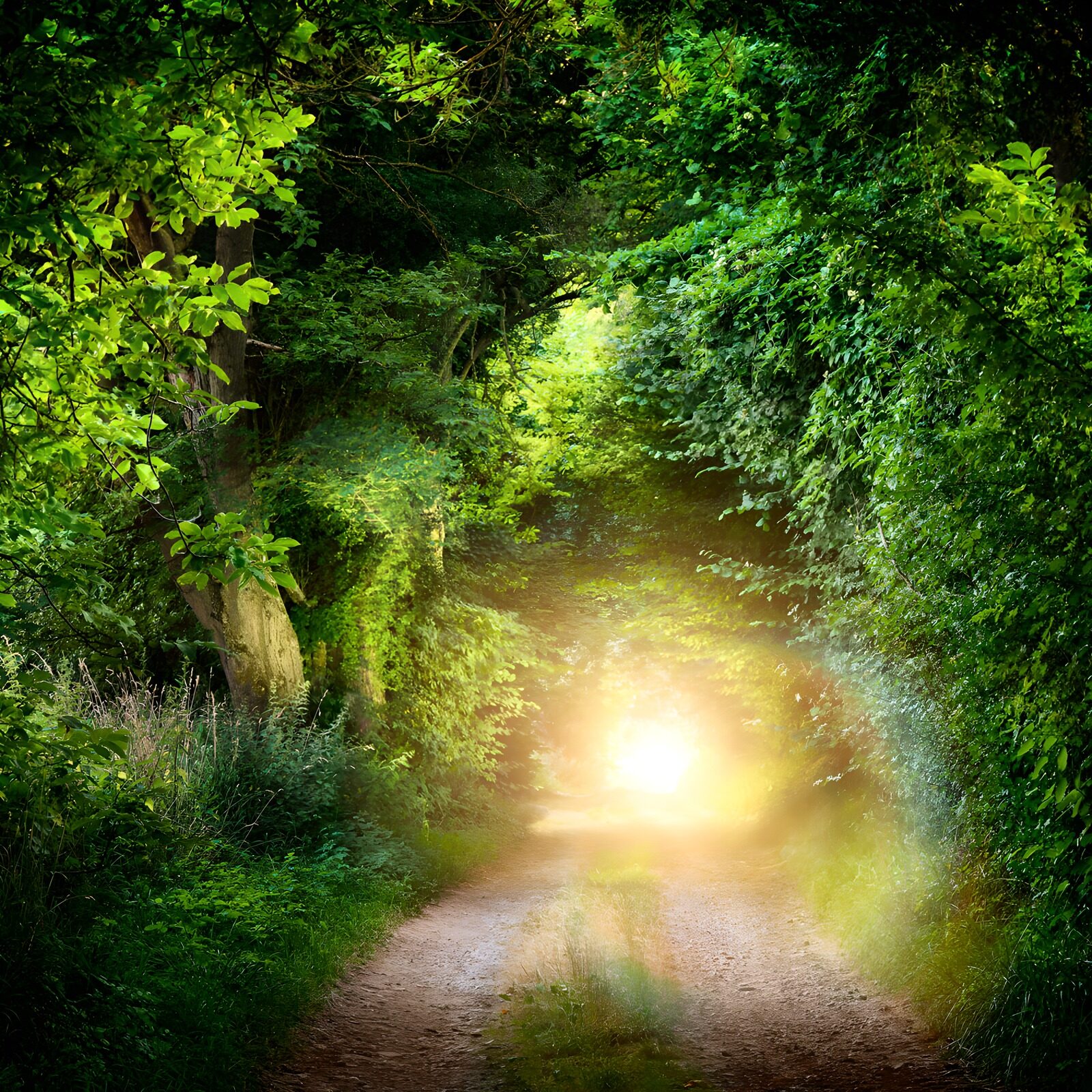 PDGIT9013229: Sentiero sabbioso nel bosco al sole