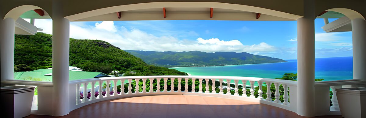PDGIT8900452: Terrazza bianca sulla baia turchese