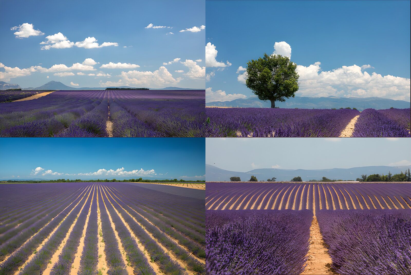 PDGIT7083762: Campi di lavanda in quattro vedute