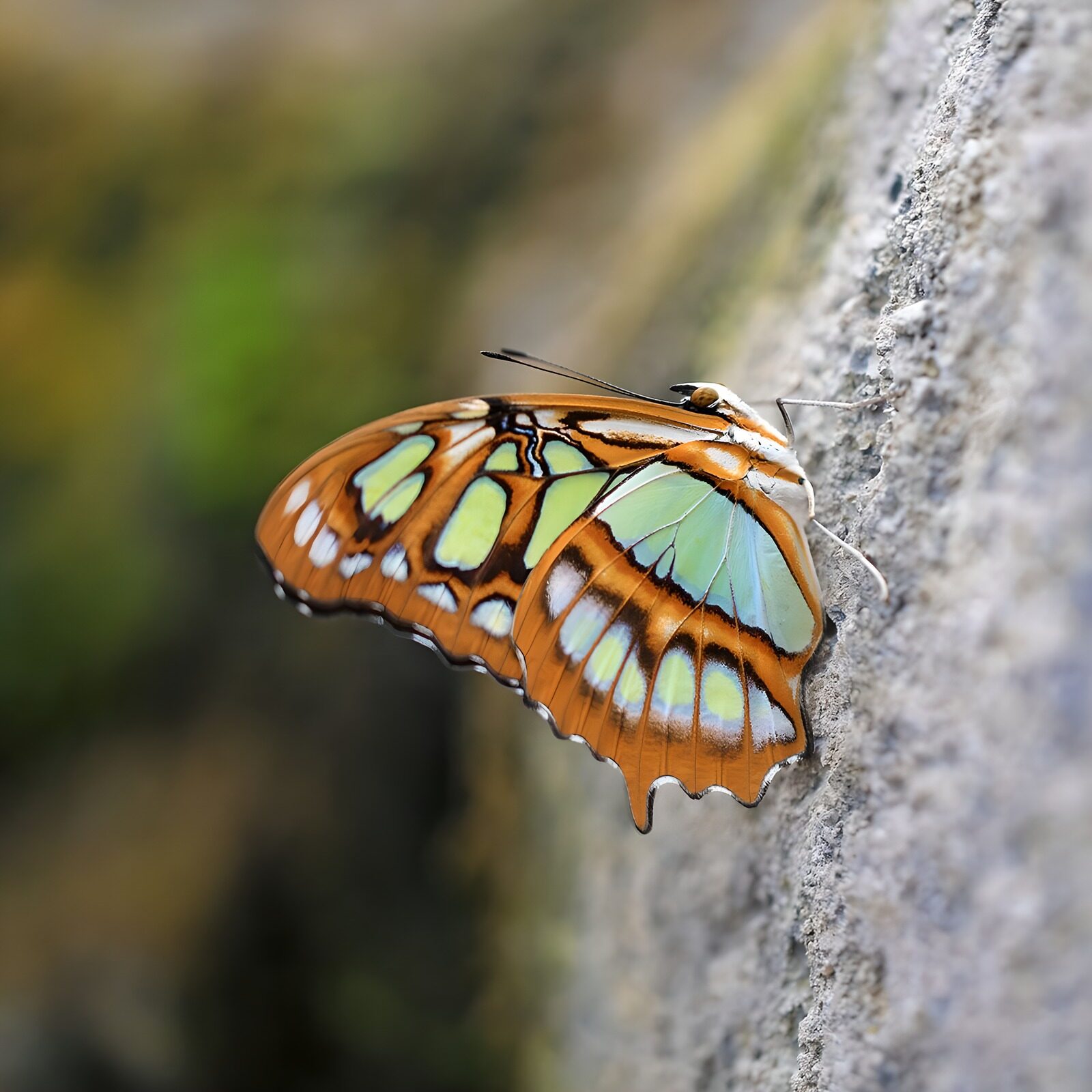 PDGIT9383498: Farfalla arancione e verde in primo piano