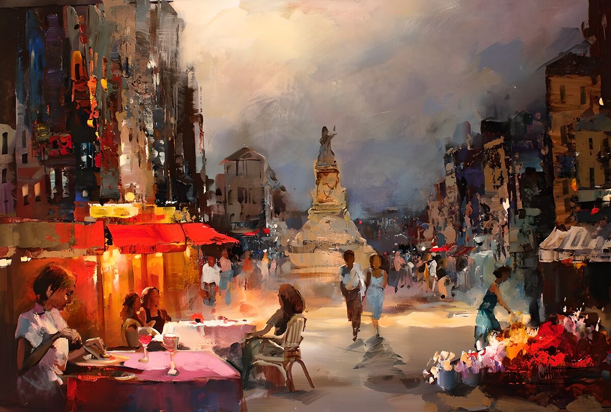 PDGIT3269059: Piazza con monumento al crepuscolo