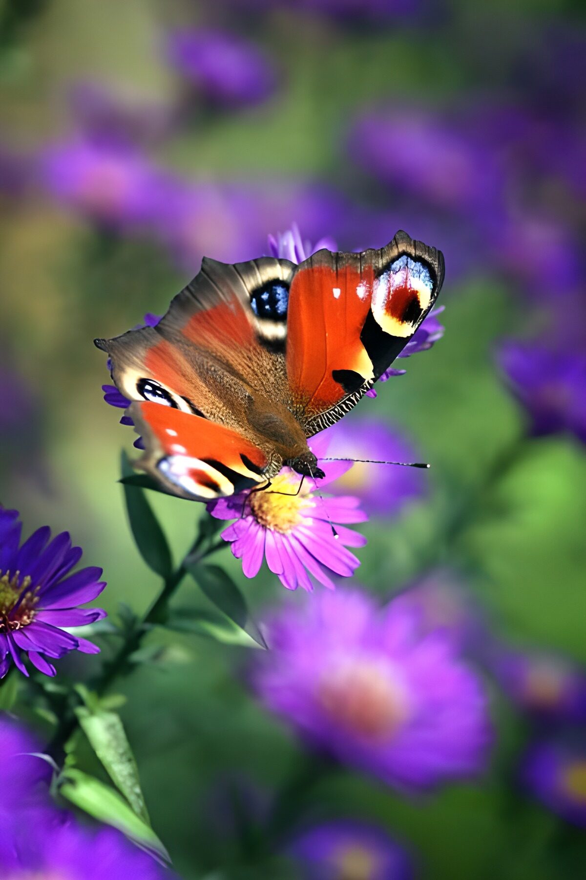 PDGIT3925528: Vanessa io su un fiore viola