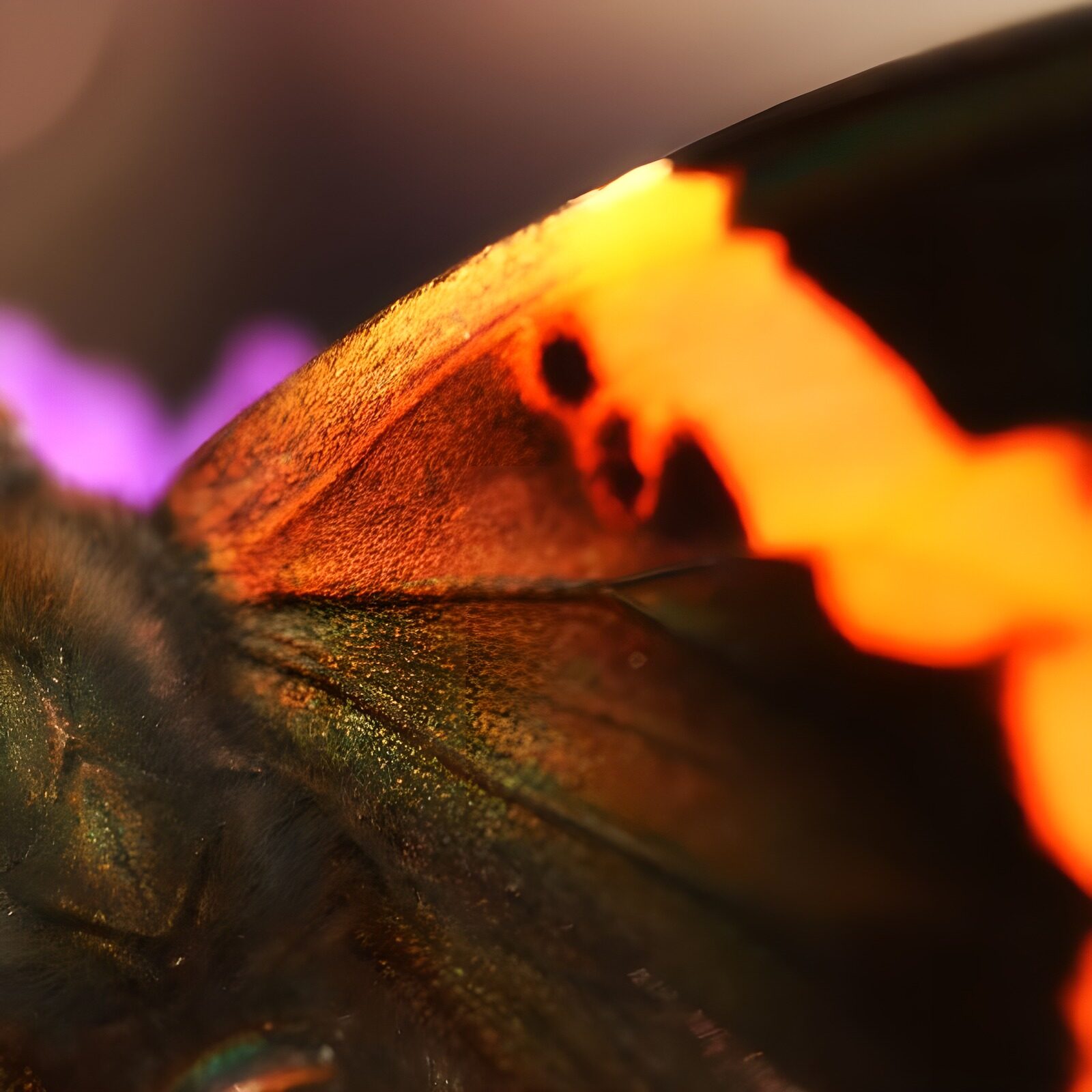 PDGIT9818473: Farfalla in macro tra arancio e nero
