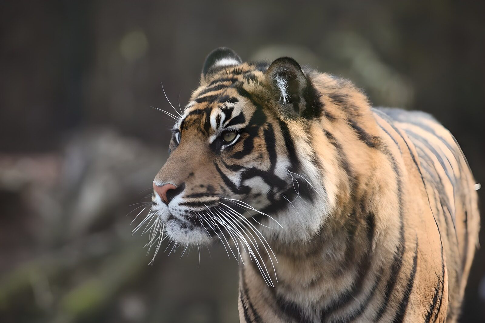 PDGIT6101599: Tigre di tre quarti, sguardo vigile