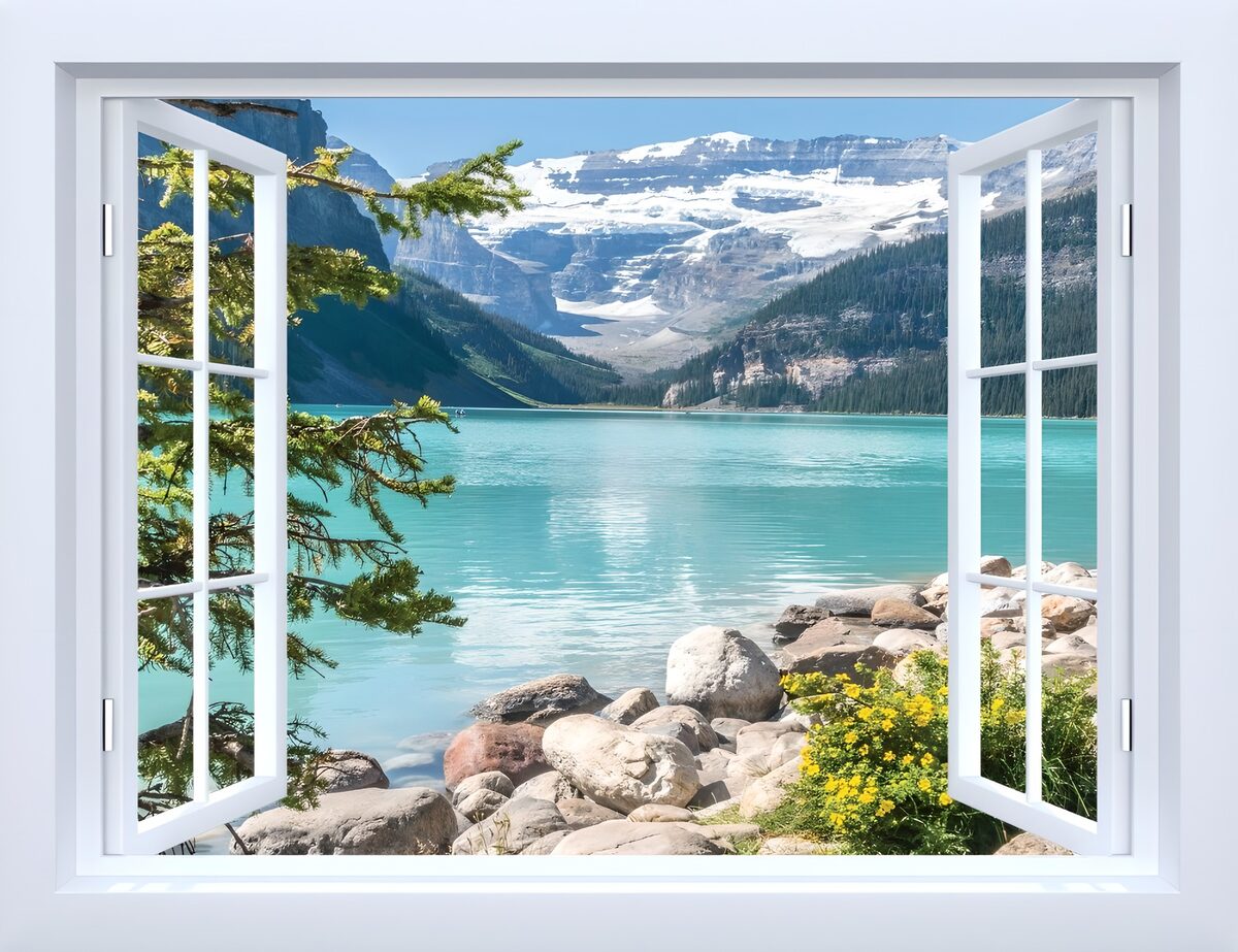 Finestra aperta sul lago turchese