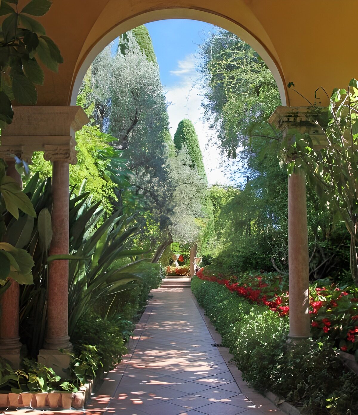 PDGIT2839174: Arco sul giardino d'estate