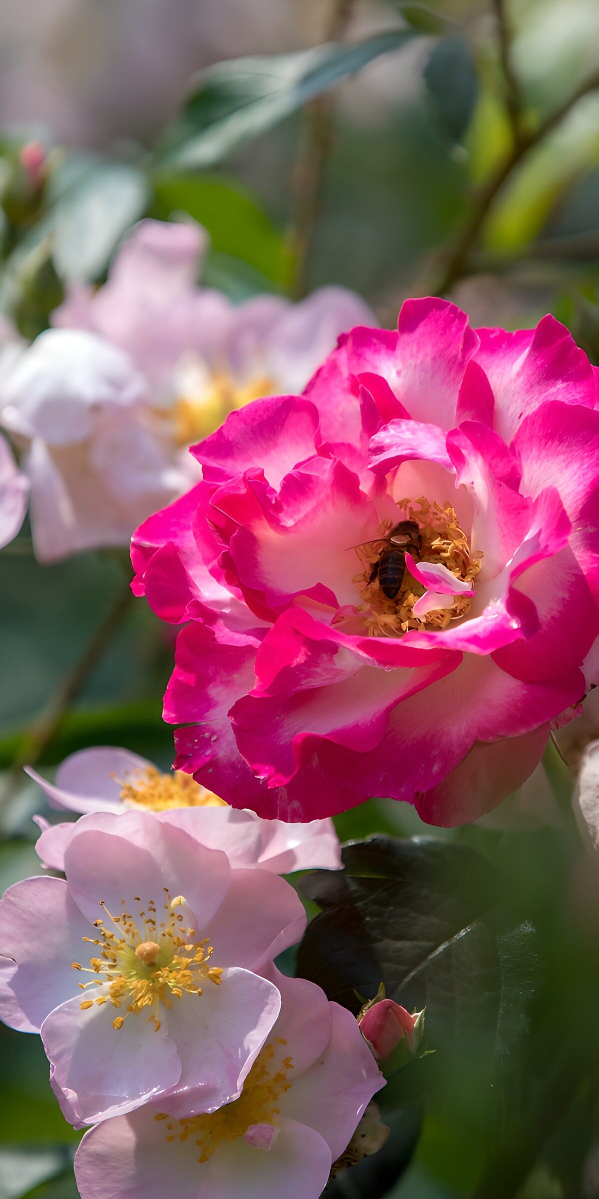 PDGIT1029511: Rose bianche e rosa al sole