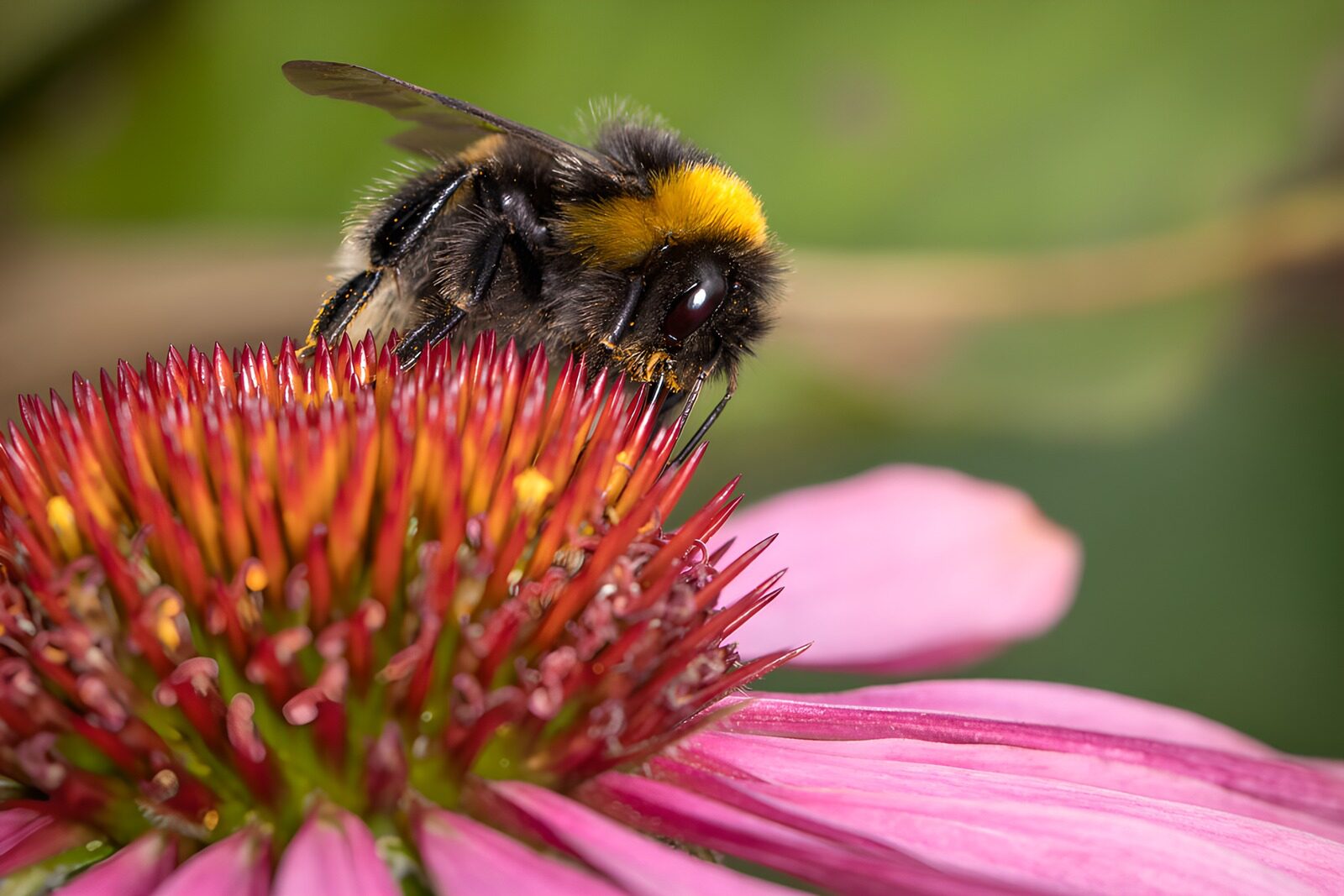 PDGIT4881909: Bombo su echinacea rosa, da vicino