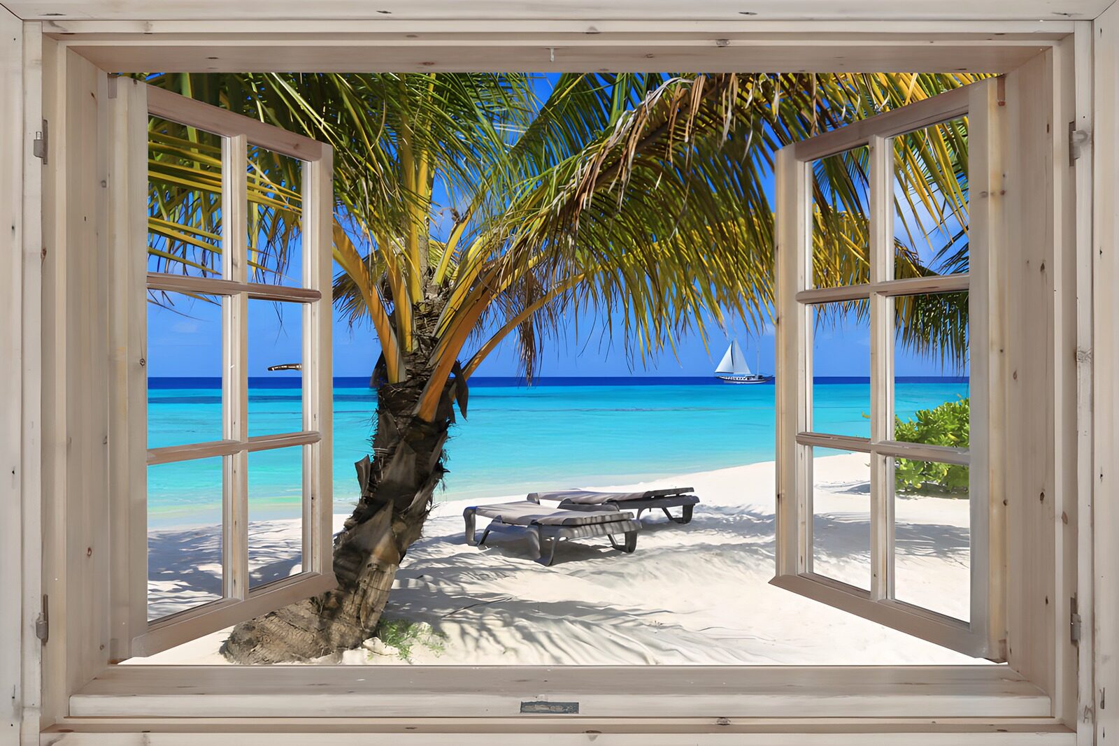 PDGIT9779930: Una finestra sul mare, una palma al sole