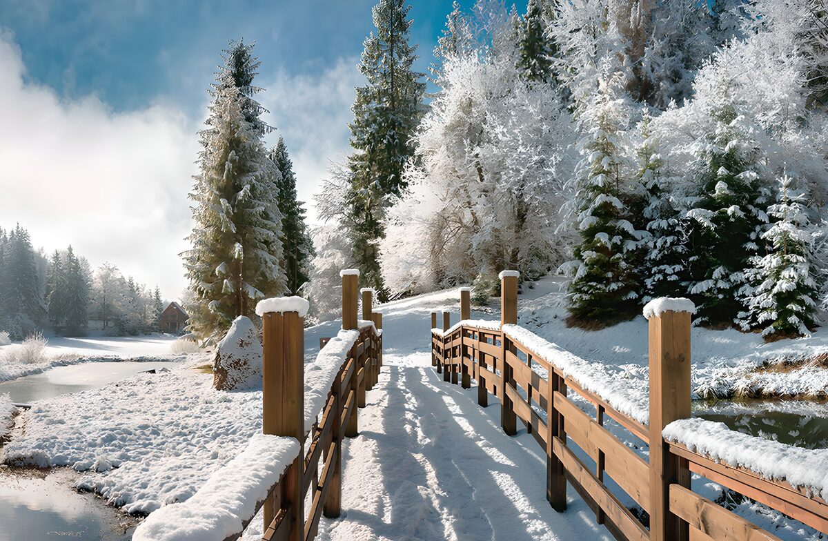 Un ponte verso il silenzio della neve