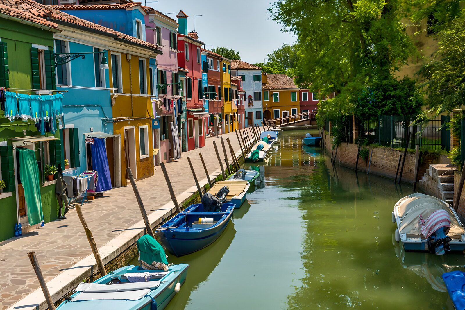 PDGIT8688360: Case colorate e barche al sole