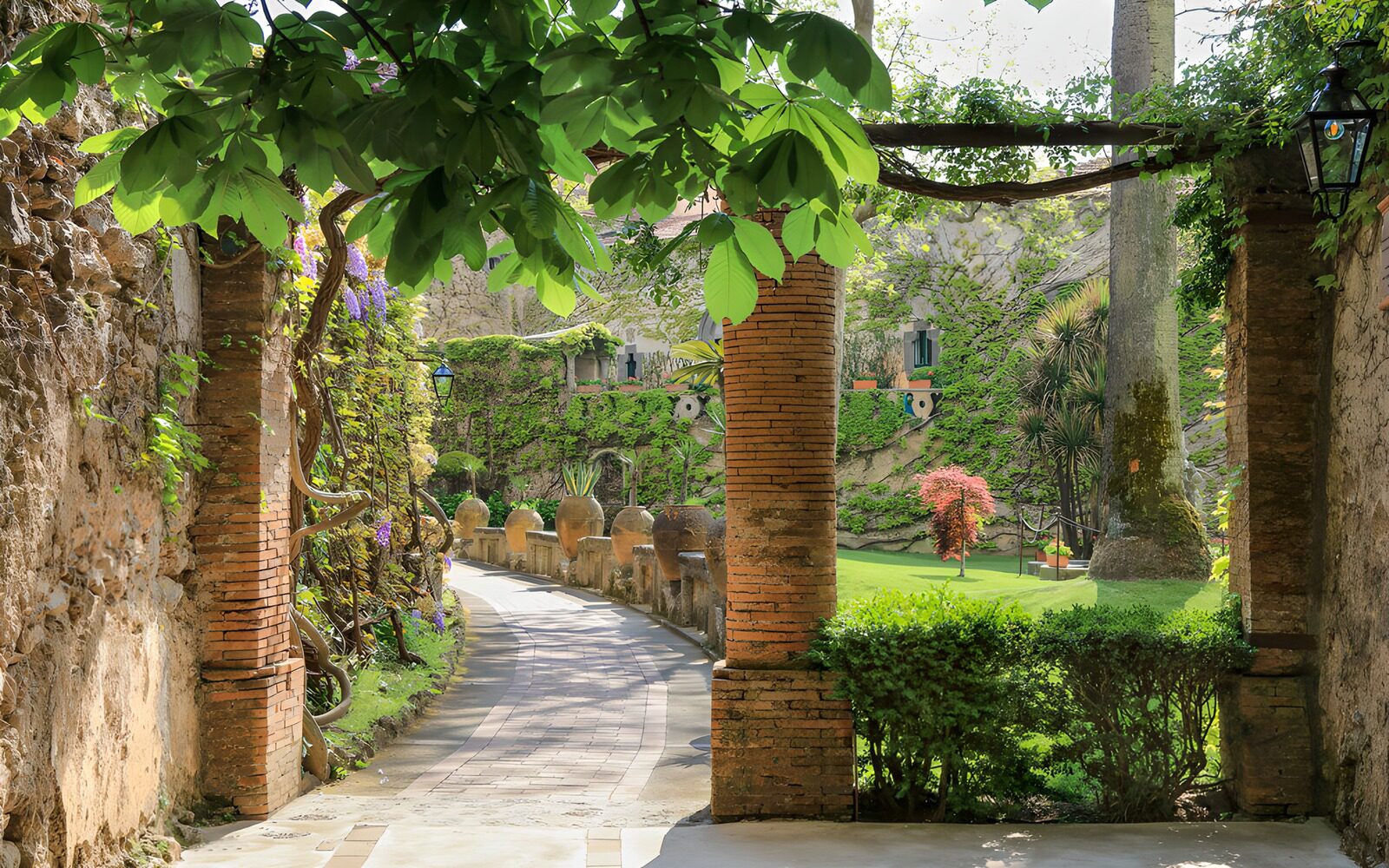 PDGIT6619883: Giardino tra pilastri e rampicanti