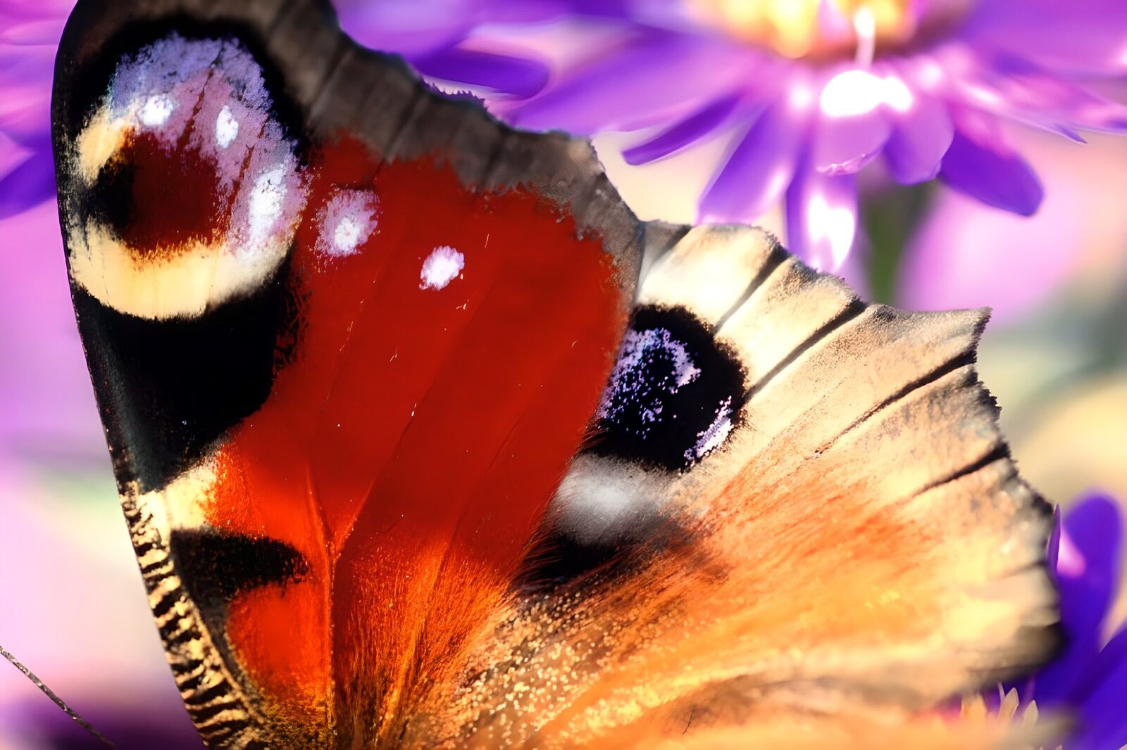 PDGIT2772094: Vanessa io in primo piano tra fiori viola