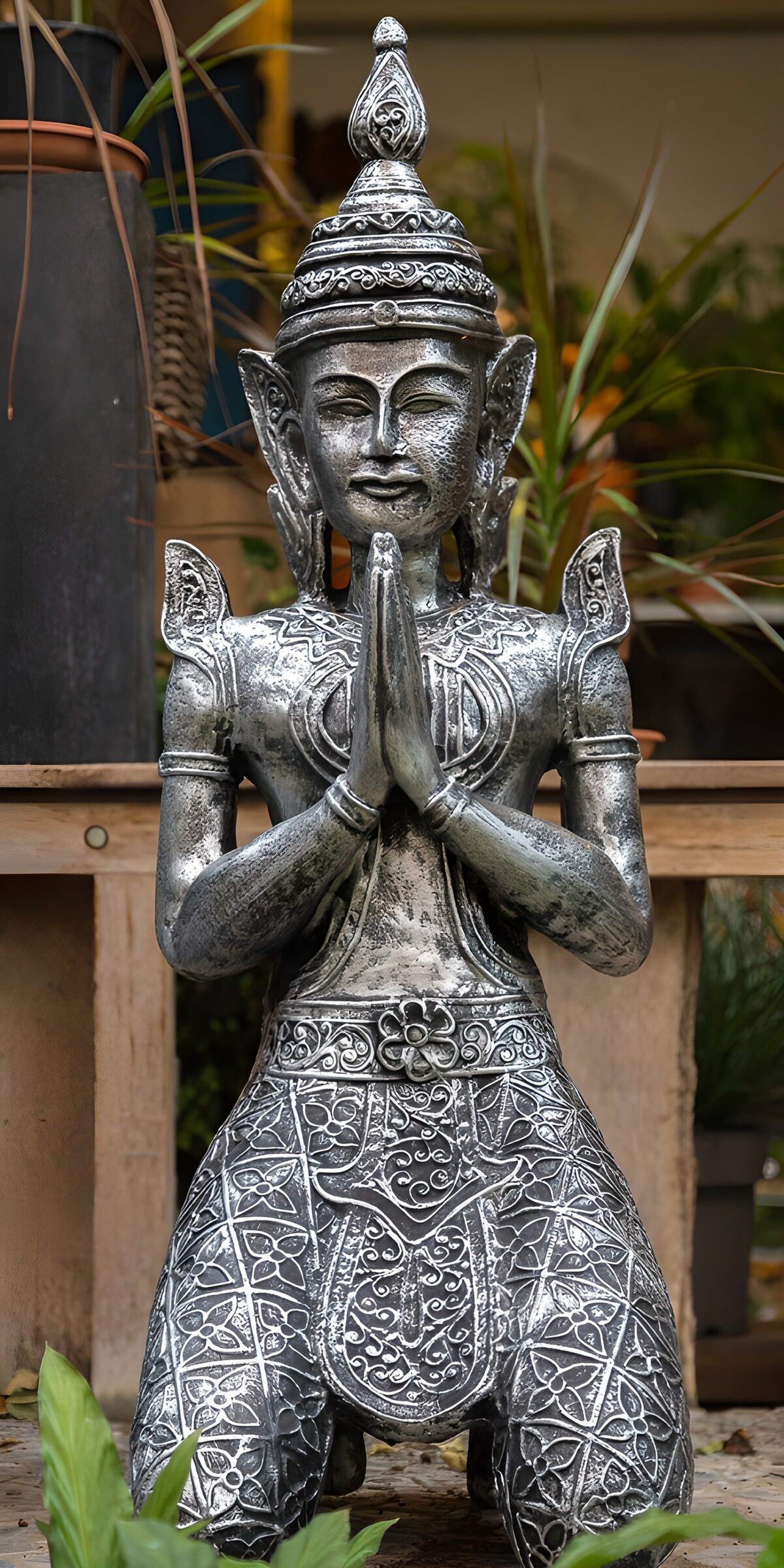 PDGIT6535336: Statua argentata a mani giunte