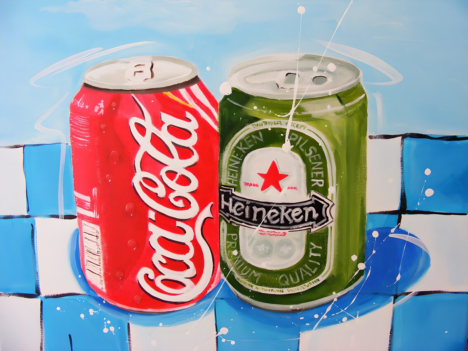 PDGIT4861345: Lattine di cola e birra a colori