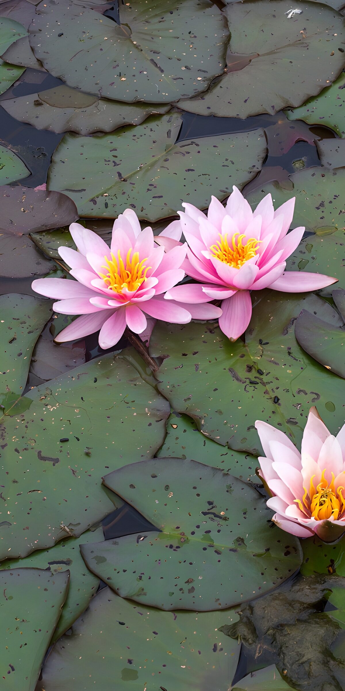 PDGIT1566560: Ninfee rosa sull’acqua quieta