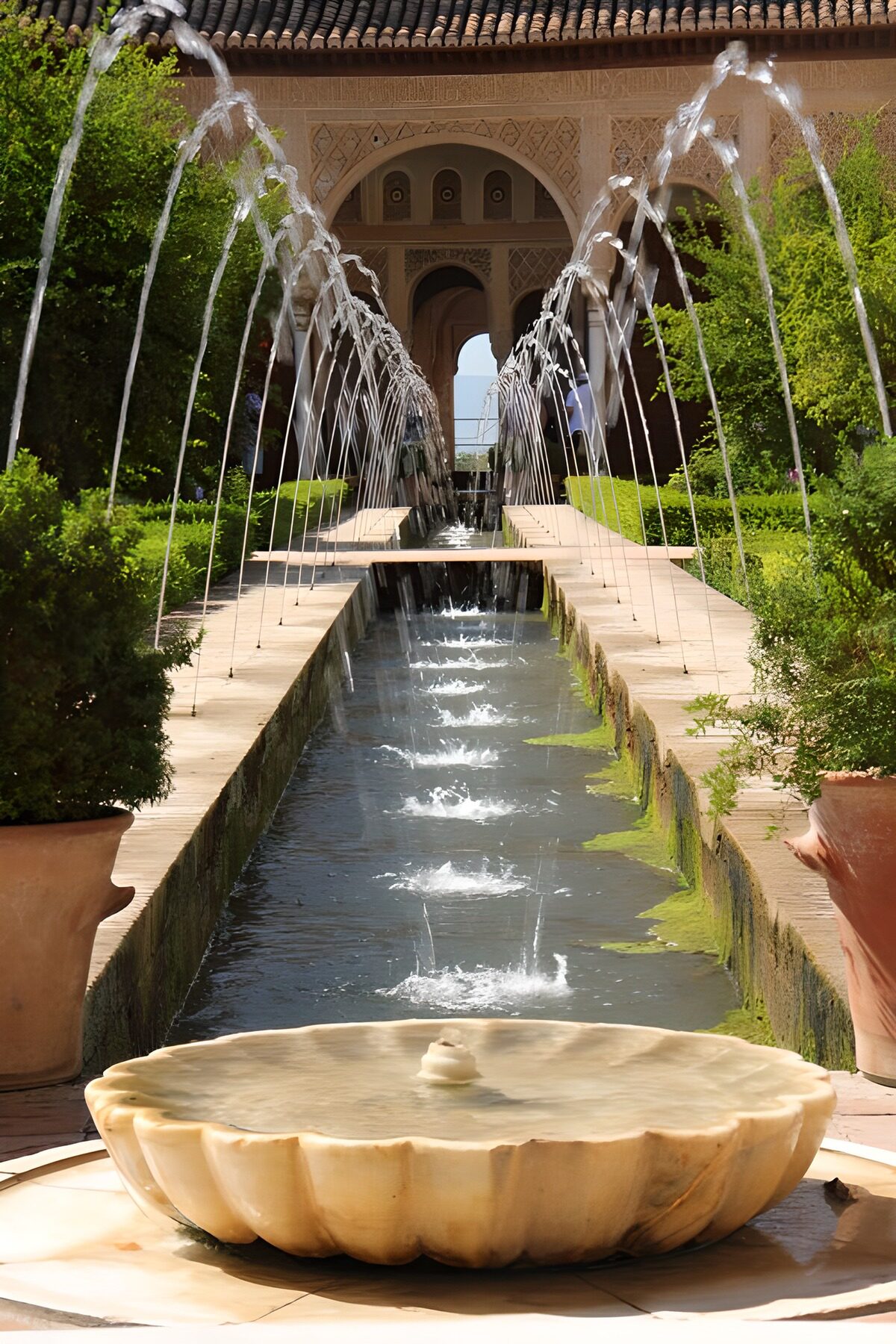 PDGIT2522719: Fontane in fila nel verde del cortile