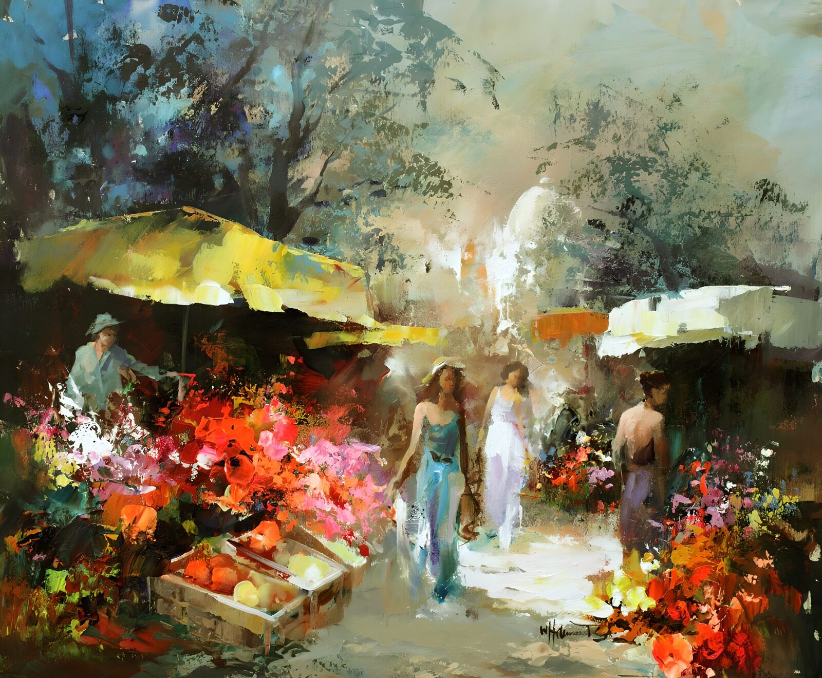 PDGIT7605358: Mercato dei fiori al sole
