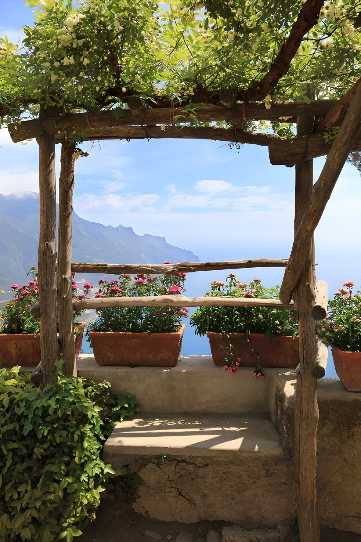 PDGIT9945457: Terrazza fiorita all'ombra della pergola