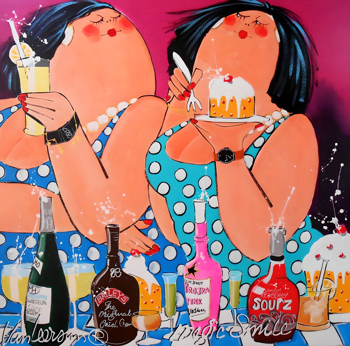 PDGIT4739913: Due donne, cocktail e dolci tentazioni