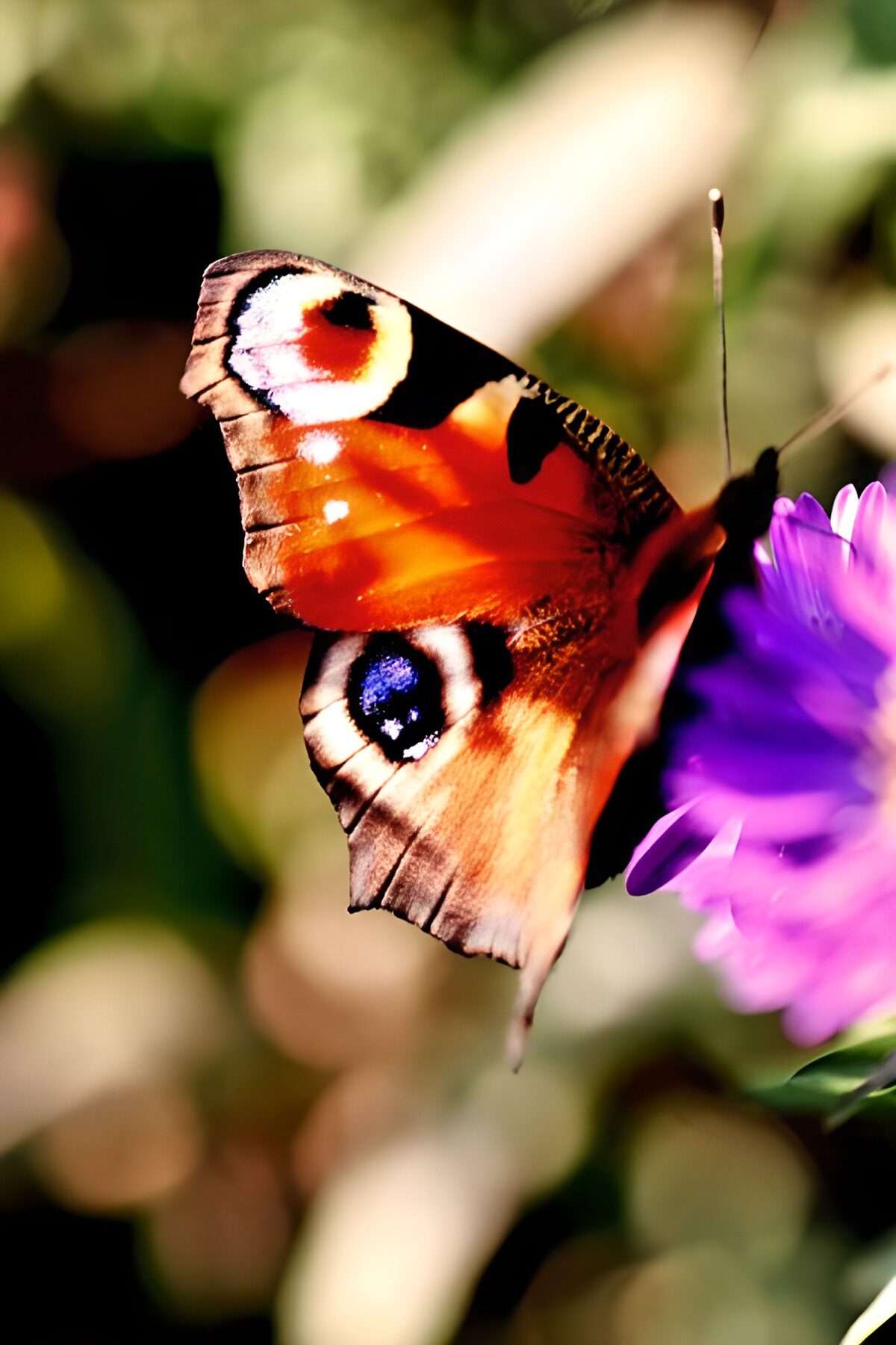 PDGIT1337184: Vanessa io sul fiore viola al sole