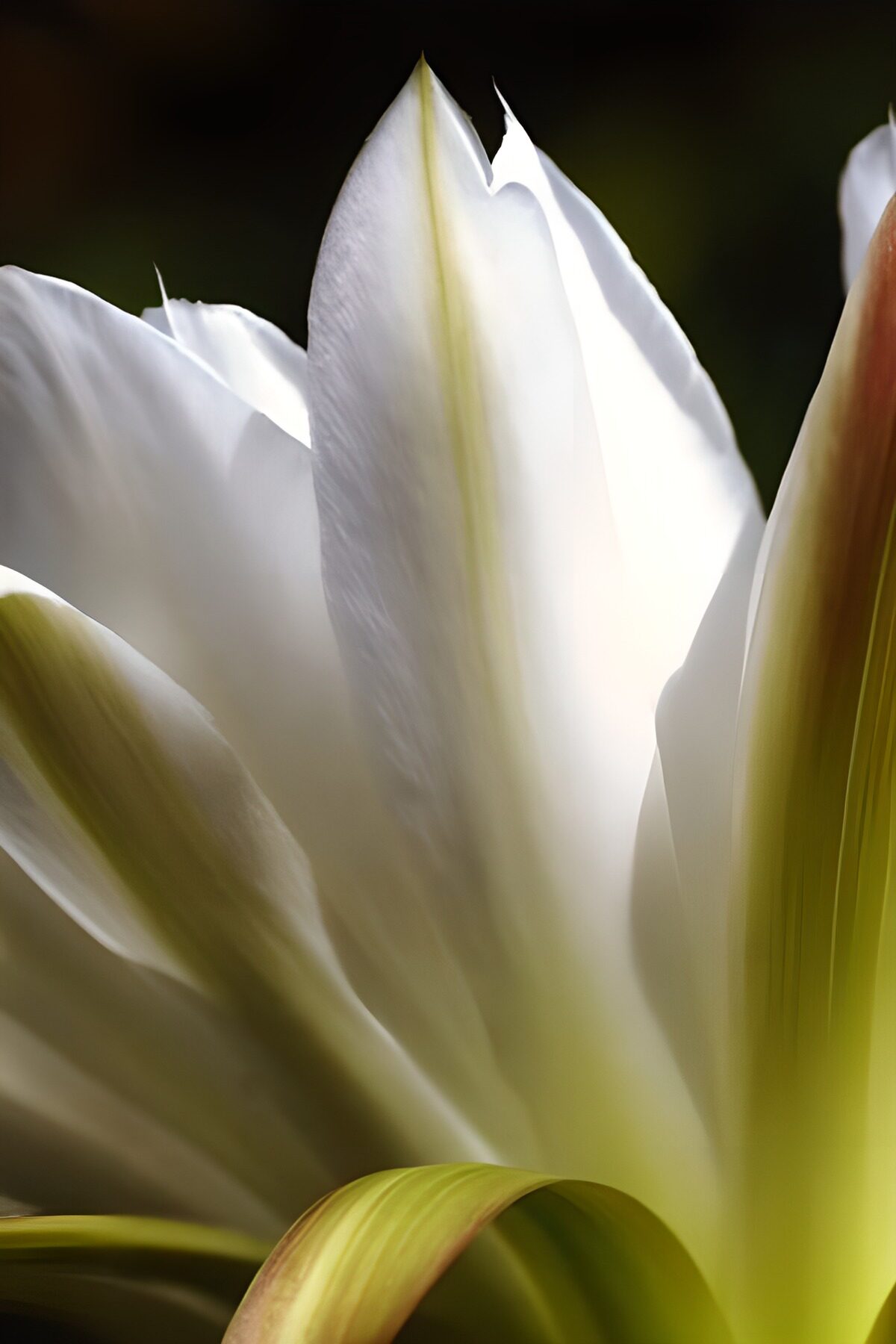 PDGIT8609611: Fiore bianco in primo piano, colmo di luce